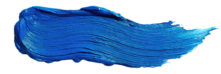 Bold, vibrant blue paint stroke