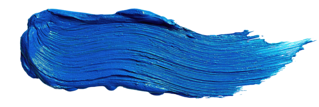 Bold, vibrant blue paint stroke