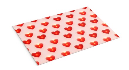 red hearts on white background