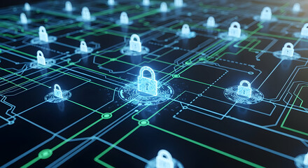 Network with digital locks symbolizes cyber resilience and secure connections 16639103 1