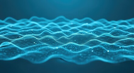 Stunning blue abstract wave pattern for modern technology or scientific presentations, dynamic visual for business and innovation concepts, vibrant energy flow background