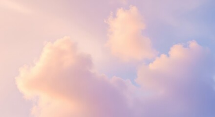 Dreamy pastel clouds drifting serenely across the sky, perfect for inspiring peaceful thoughts and creative projects or adding a soft touch to your designs
