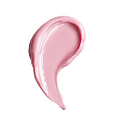 Glossy, light pink liquid swirl isolated on black
