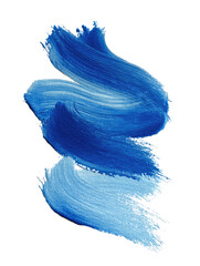 Blue brushstrokes cascade down in layers of differing saturation