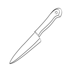 knife isolated on white background lineart