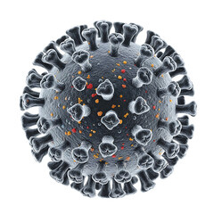 Virus Structure 3D Model Isolated on Transparent Background
