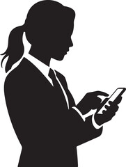 Smiling young woman using her smartphone for texting and browsing social media. Flat vector illustration of a girl with a mobile phone
