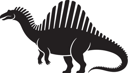 Obraz premium Silhouette of a spinosaurus dinosaur with a large sail