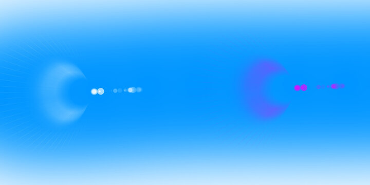 White and purple lens flare effect with light beam for digital overlay element on blue background with light reflection - Powered by Adobe