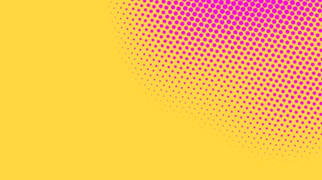 Abstract pink and yellow gradient wave background animation with halftone pattern and dot texture
