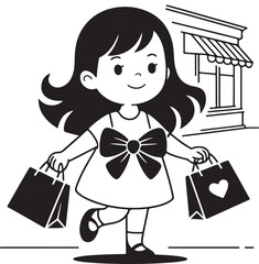 little girl shopping