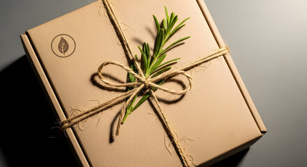 Eco-friendly packaging with twine and plant symbolizing sustainable materials 99569045 1