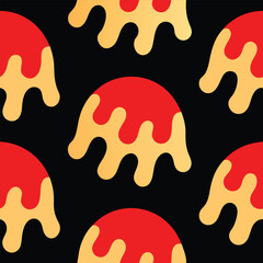 Jelly Like Rounded Lobes Repeating Fluidly in Abstract Form Seamless Pattern Design  
