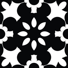 Puffy Petal Silhouettes Interconnected in Puzzle Formation Art Seamless Pattern Design  
