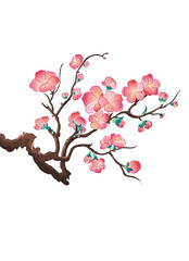 Elegant Asian Floral Vector Illustration for Lunar New Year and Mid-Autumn Festival