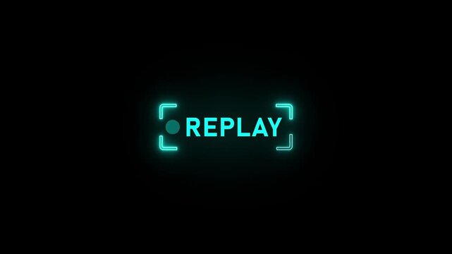 replay text animation in black background. Replay Animation video for Live Streamers, Replay video effects, Replay animation .