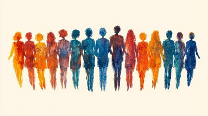 Group of diverse individuals holding hands, representing community support and friendship. A powerful visual symbolizing unity, cooperation, and social solidarity, Generative AI