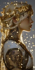 profile of beautiful golden haired princess