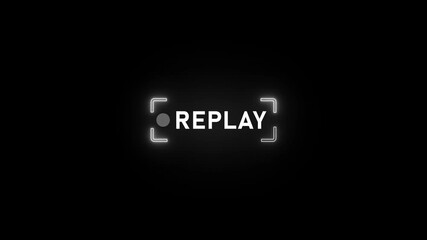 replay text animation in black background. Replay Animation video for Live Streamers, Replay video effects, Replay animation .