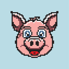 Fototapeta premium pixel pig pixel art