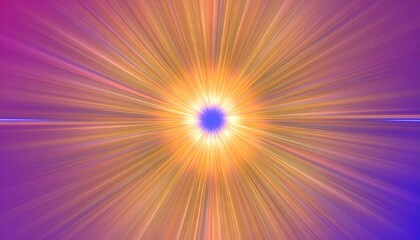 A vibrant burst of light emanating from a central glowing orb, creating a dynamic abstract with purple and blue hues.