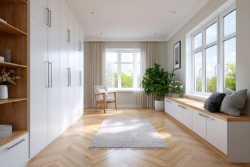 Modern scandinavian style living room design interior