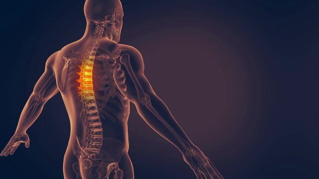 painful back Spine Trauma or Arthritis Augmented Reality back pain 3d rendered medical animation