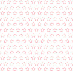 連続する赤い星イラスト背景　アウトラインのみ　Web