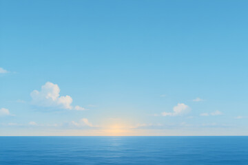 Obraz premium 바다와 맞닿은 맑은 하늘