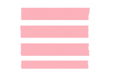 Pink adhesive tape strips with torn edges, using washi masking texture as decorative design elements on transparent background