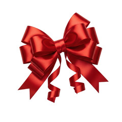 Fototapeta premium Red Ribbon Bow Decoration for Christmas and Gifts