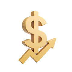 Fototapeta premium Golden Dollar Symbol Rises Above Upward Trending Graph Illustrating Financial Growth and Investment Success