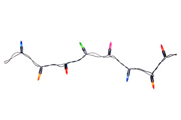 Naklejka premium String of Christmas lights isolated on white background With clipping path