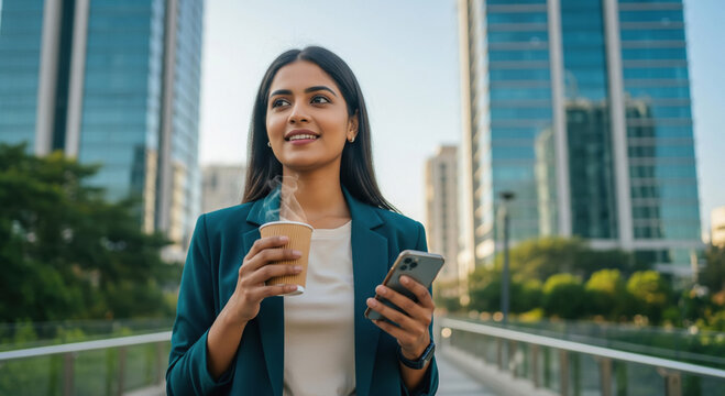 female businesswoman traveler using smartphone - Powered by Adobe