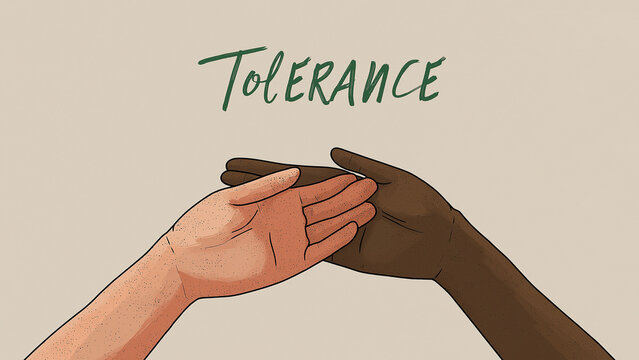 World Tolerance Day Concept – Helping Hand Illustration Showing Empathy and Support Between People