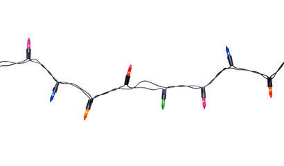 String of Christmas lights isolated on white background With clipping path