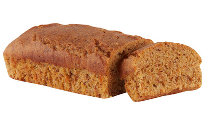 Banana Bread cut out isolated transparent background