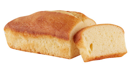 Freshly baked bread cut out isolated transparent background