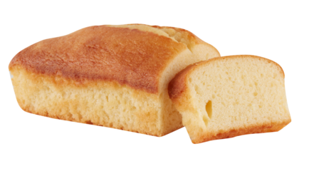 Freshly baked bread cut out isolated transparent background