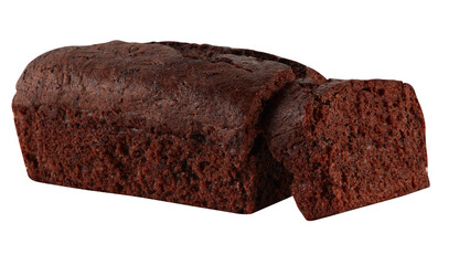 Chocolate Baked Bread cut out isolated transparent background