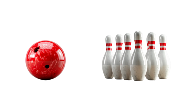 Pair of Bowling Strike Variations isolated on transparent background