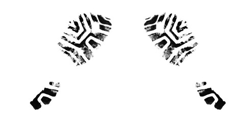 Completely black footprint image with no visible subject or content present