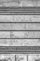 Stone wall background in black and white close up view