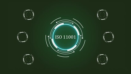 ISO 11001 quality management system concept 4k animation. Technological virtual network connecting service with graphical icons, diverse and industry. - Powered by Adobe