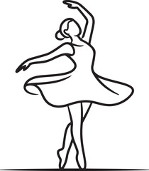 Dynamic line art of a spinning dancer in motion
