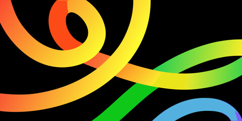 Abstract flowing colorful gradient ribbons on a black background with smooth curves and dynamic movement