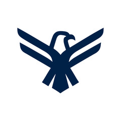 Eagle geometric heraldry emblem