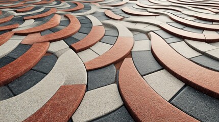 Abstract paving block pattern with 3D effect