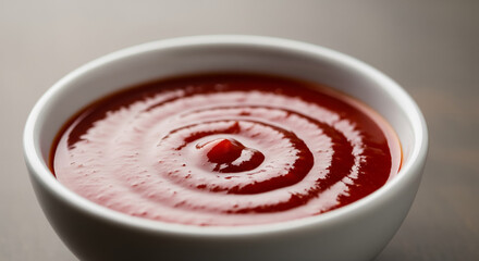 Korean Red Pepper Sauce Chogochujang in White Bowl