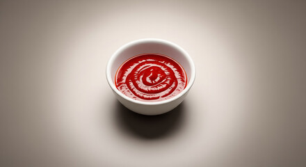 Minimal Overhead of Chogochujang Sauce in White Bowl